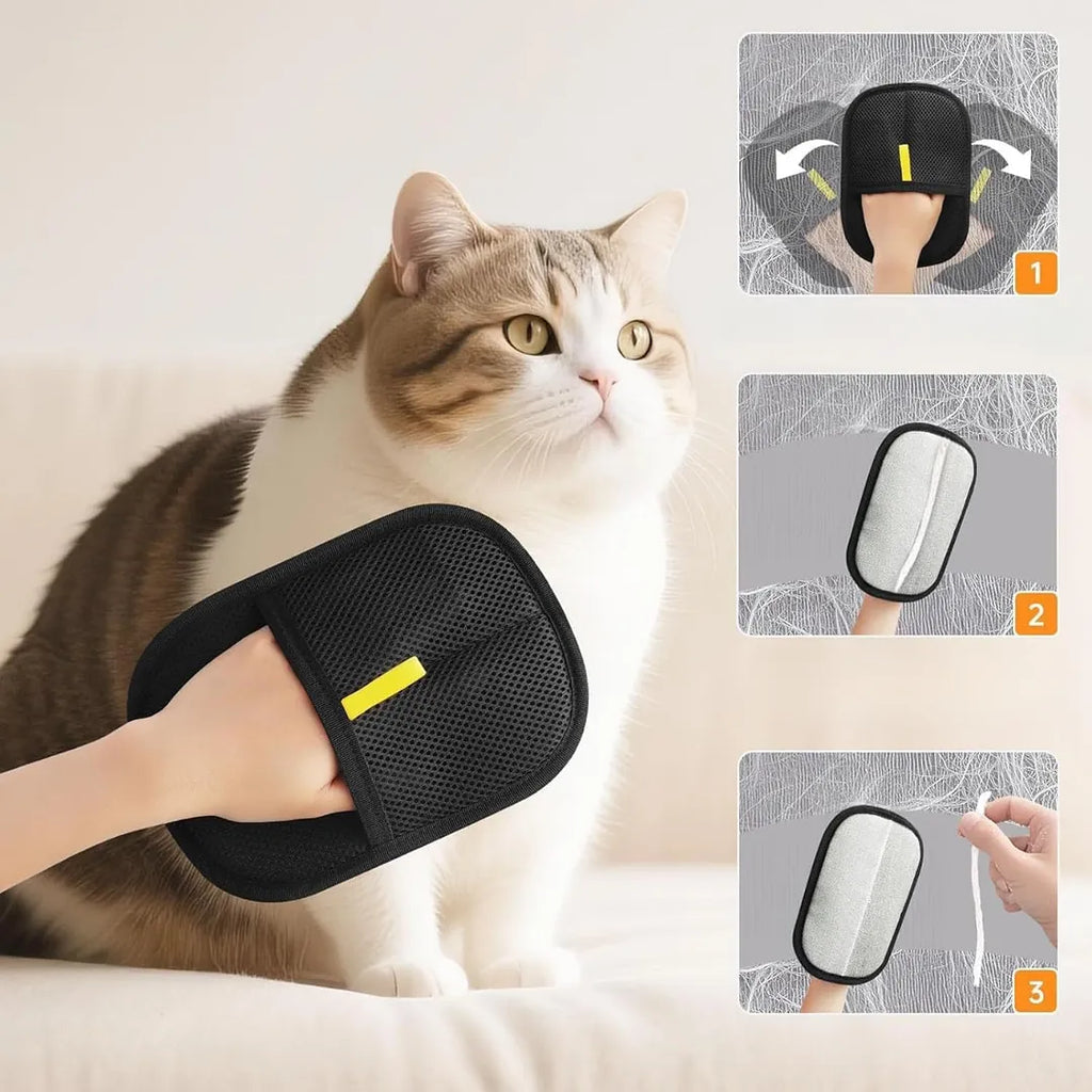 GUANTE QUITA PELOS Y PELUSAS PARA MASCOTAS CON TECNOLOGÍA ELECTROSTÁTICA BIDIRECCIONAL