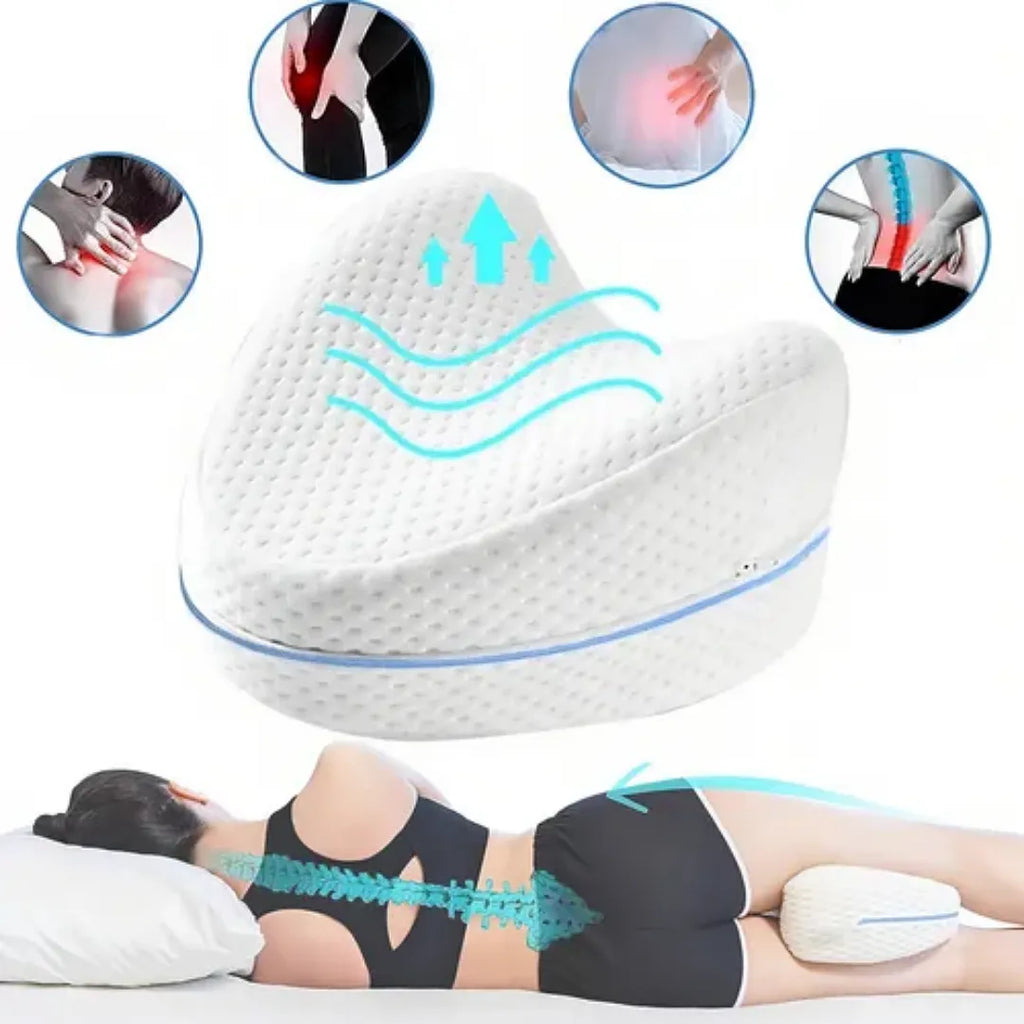 ALMOHADA ORTOPÉDICA PARA RODILLA DE ESPUMA VISCOELÁSTICA, ERGONÓMICA