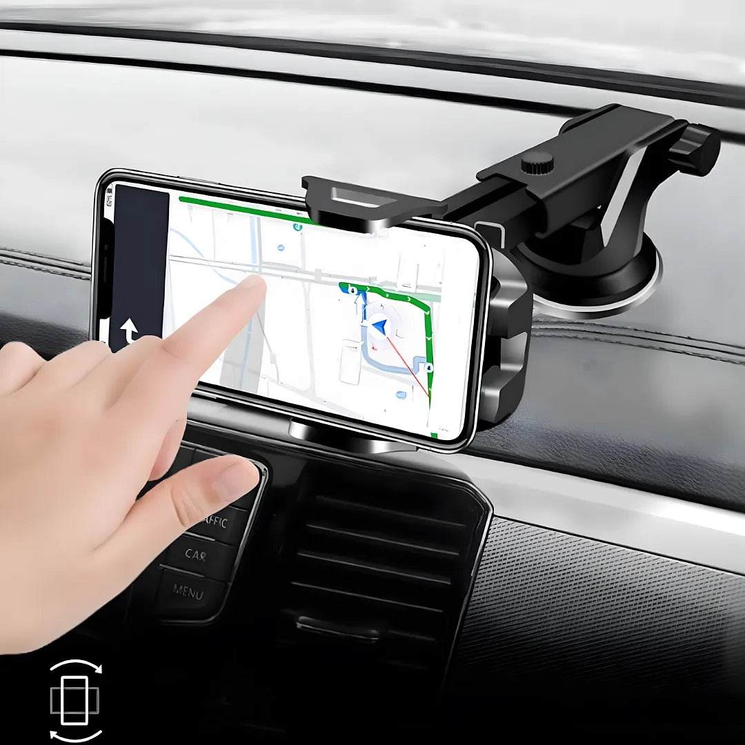 SOPORTE PARA CELULAR CARRO BASE AJUSTABLE CON VENTOSA DE ALTA SUCCIÓN Y BRAZO EXTENSIBLE