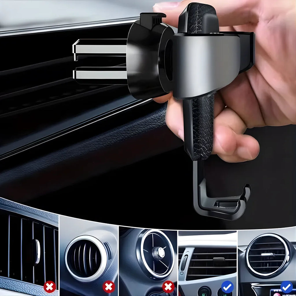 SOPORTE UNIVERSAL PARA CELULAR CON MONTAJE POR GRAVEDAD PARA REJILLA DE AIRE CARRO M-8064