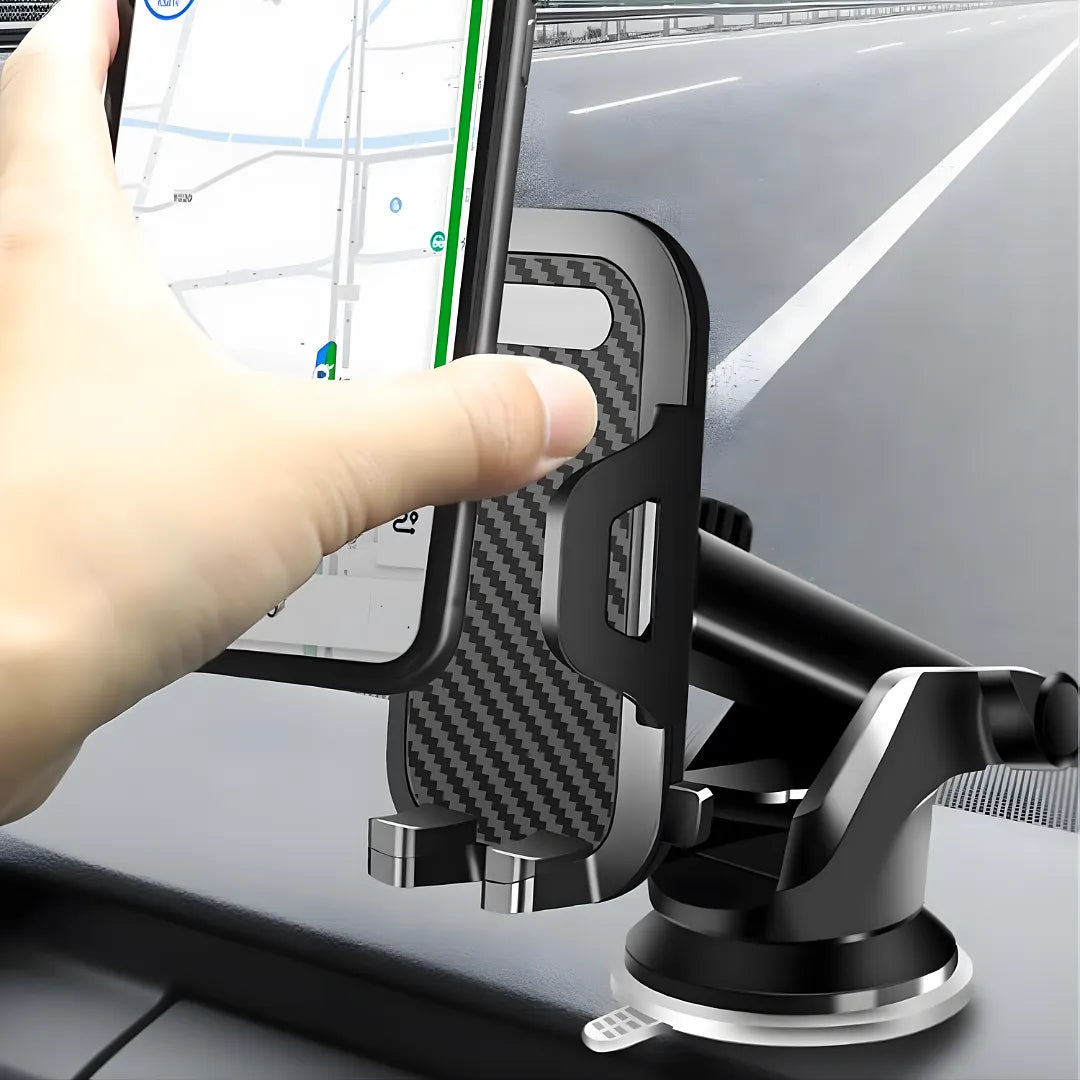 SOPORTE PARA CELULAR CARRO BASE AJUSTABLE CON VENTOSA DE ALTA SUCCIÓN Y BRAZO EXTENSIBLE