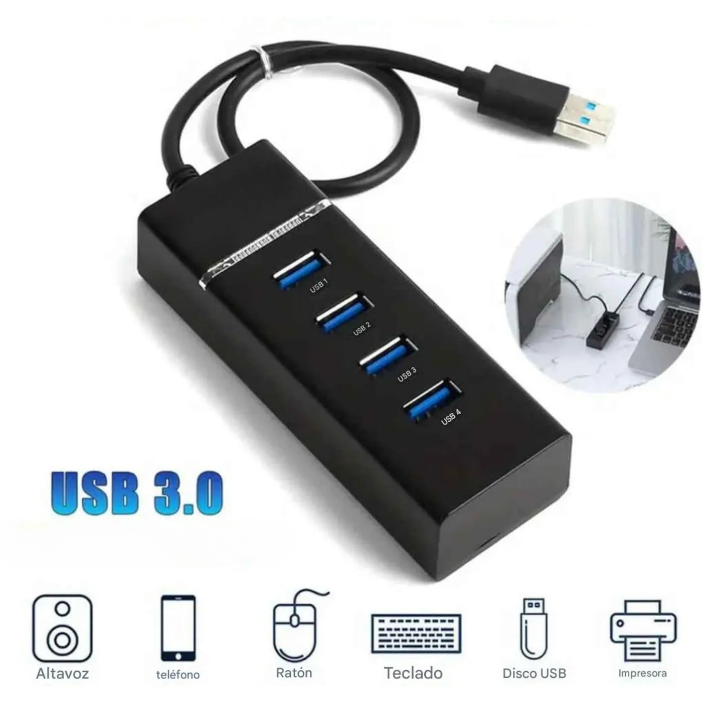 Regleta USB de 4 Puertos