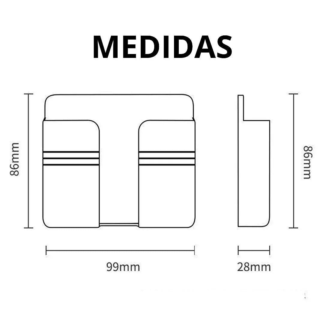 SOPORTE PARA TELÉFONO MÓVIL CON ORGANIZADOR DE CARGA – MONTAJE EN PARED, AHORRO DE ESPACIO Y USO SEGURO JUNTO A ENCHUFES