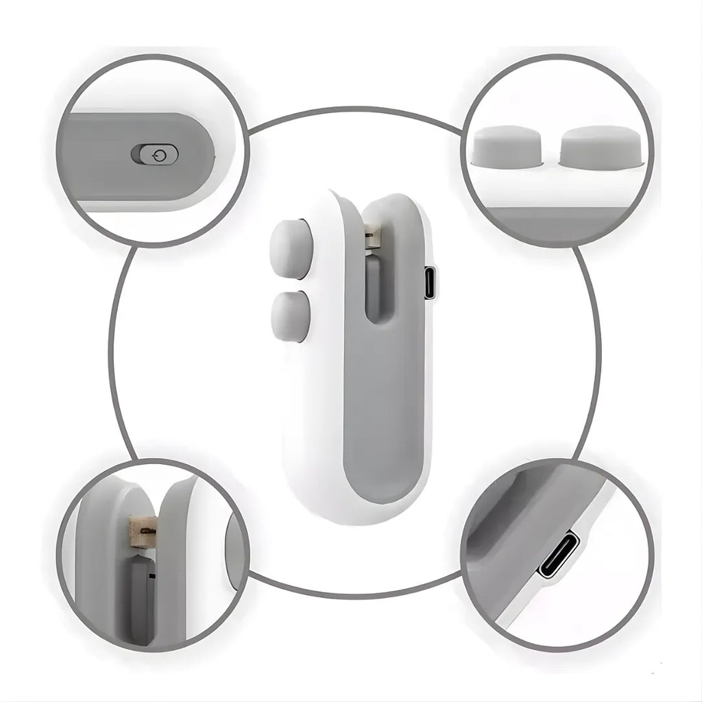 MÁQUINA SELLADORA PORTÁTIL DE BOLSAS RECARGABLE - MINI SELLADOR TÉRMICO DE MANO 2 EN 1 PARA CONSERVACIÓN DE ALIMENTOS Y SNACKS