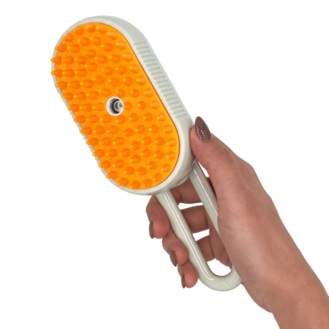 CEPILLO VAPOR PARA MASCOTAS LIMPIEZA PROFUNDA DESINFECCIÓN SUAVE MULTIFUNCIÓN PORTÁTIL