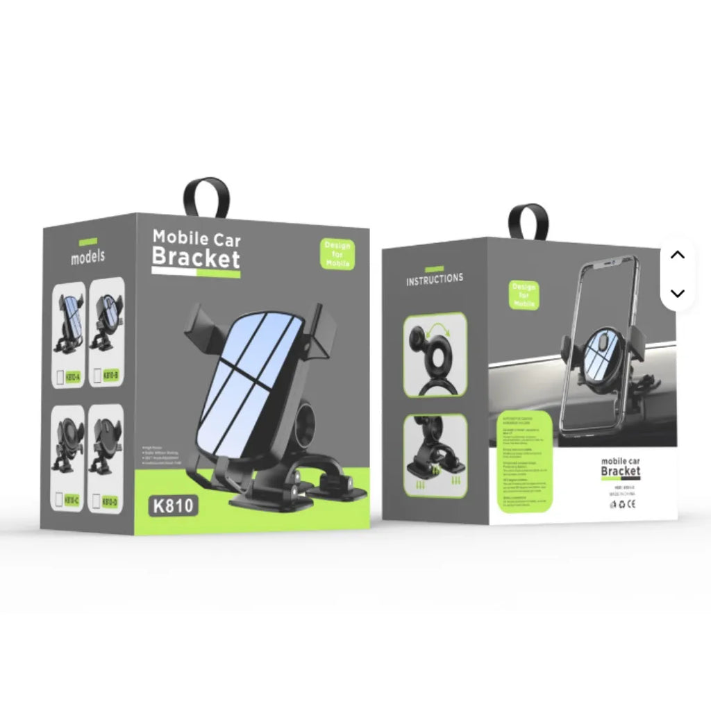 SOPORTE MULTIFUNCIÓN DE TELÉFONO PARA AUTO, ESCRITORIO Y TRÍPODE CON ROTACIÓN 360° MOD K810