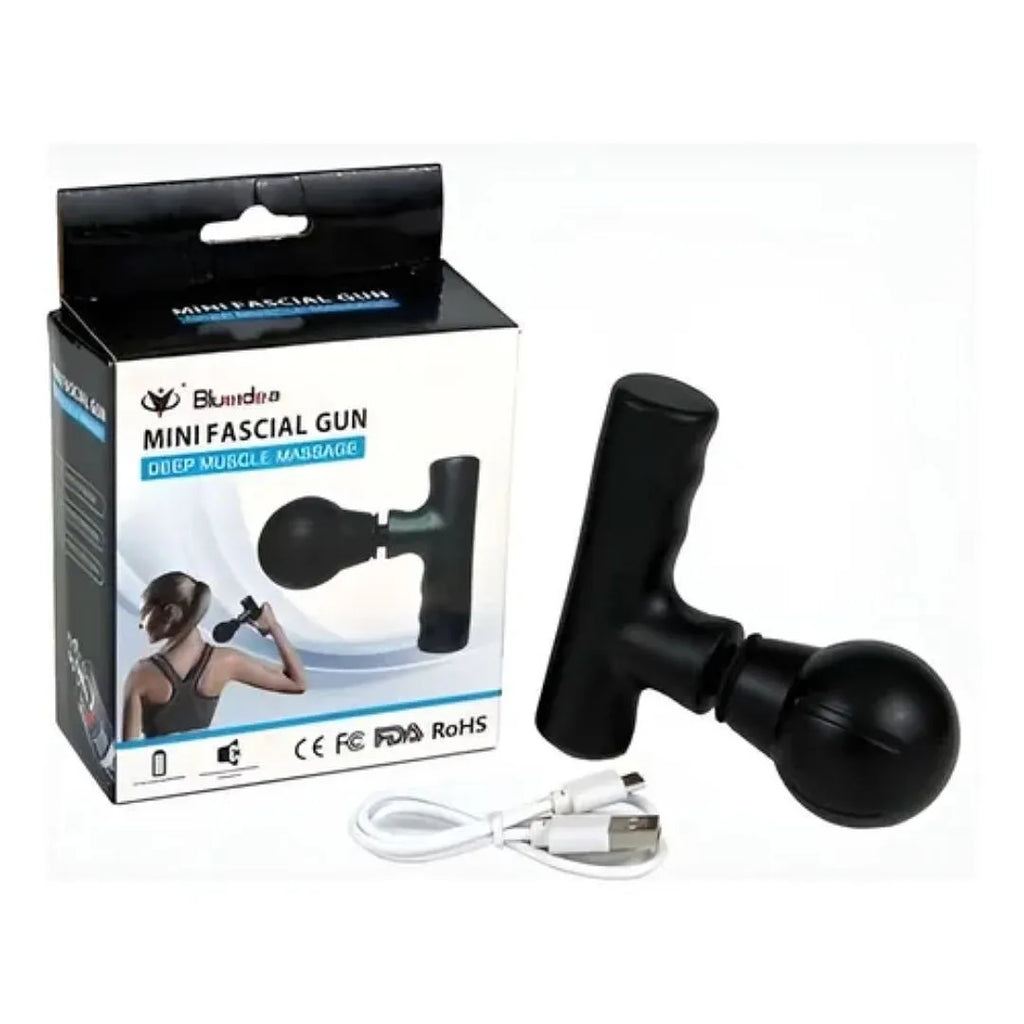 MINI PISTOLA MASAJEADORA MUSCULAR ELÉCTRICA PORTÁTIL RECARGABLE USB CON CABEZAL DE IMPACTO PARA ALIVIO DE TENSIÓN Y RECUPERACIÓN DEPORTIVA