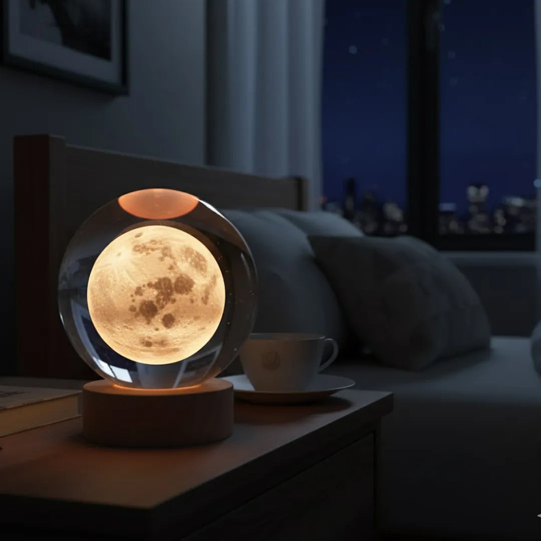 LÁMPARAS DECORATIVA ESFERA 6CM PEQUEÑA CON BASE USB LUZ LED MULTICOLOR PARA AMBIENTES